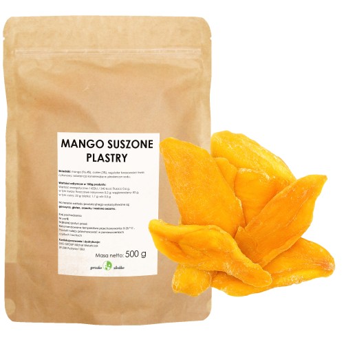 Mango suszone w plastrach z dodatkiem cukru 500g